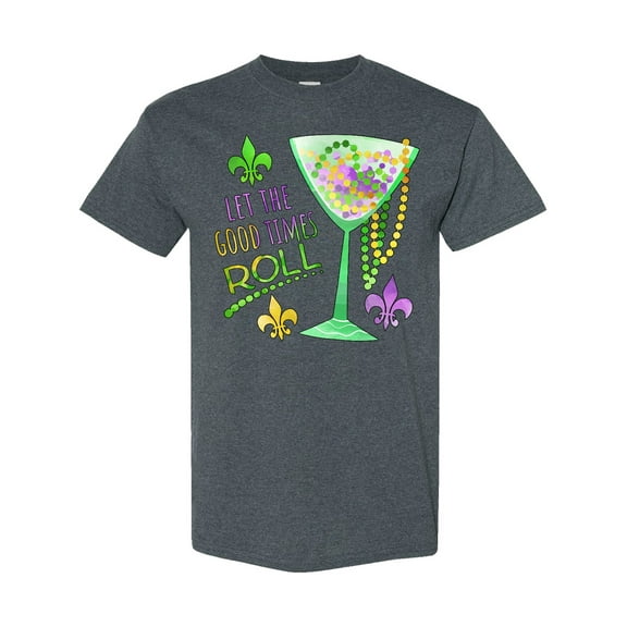 Inktastic Let the Good Times Roll Mardi Gras Goblet and Beads T-Shirt
