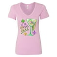 thumbnail image 1 of Inktastic Let the Good Times Roll Mardi Gras Goblet and Beads Women's V-Neck T-Shirt, 1 of 5