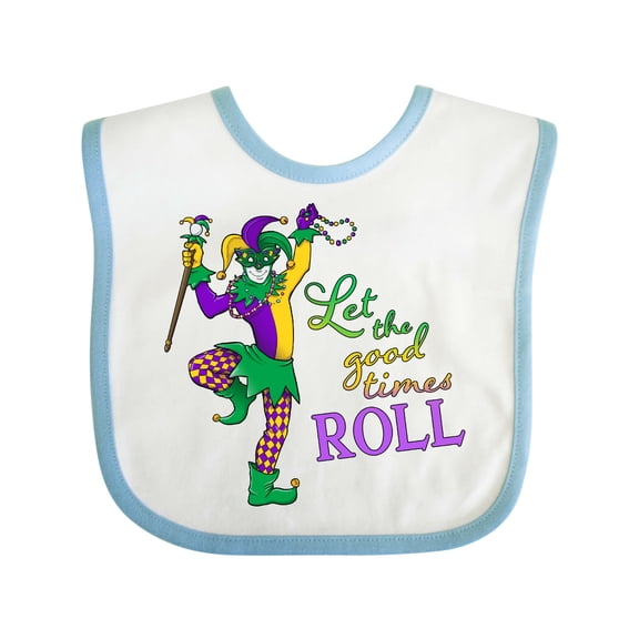 Inktastic Let the Good Times Roll Mardi Gras Jester Boys or Girls Baby Bib