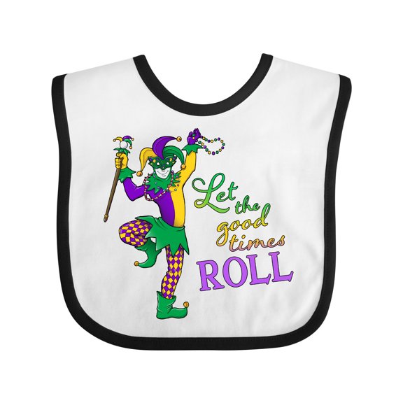 Inktastic Let the Good Times Roll Mardi Gras Jester Boys or Girls Baby Bib