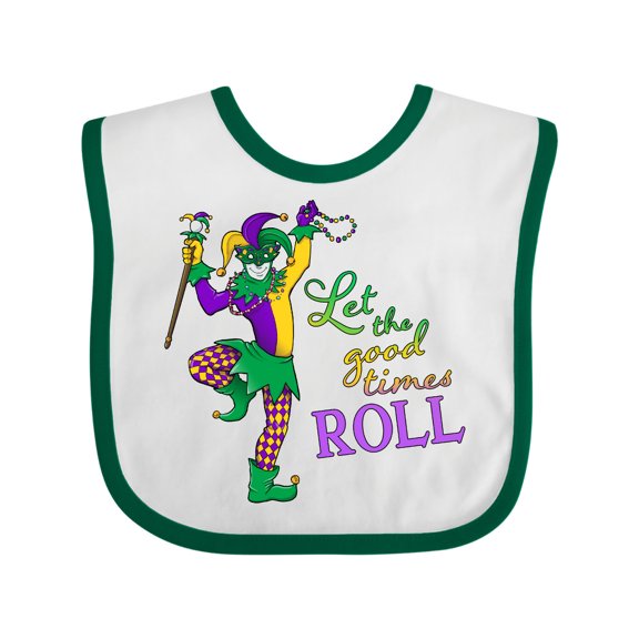 Inktastic Let the Good Times Roll Mardi Gras Jester Boys or Girls Baby Bib