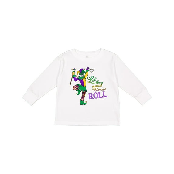 Inktastic Let the Good Times Roll Mardi Gras Jester Boys or Girls Long Sleeve Toddler T-Shirt