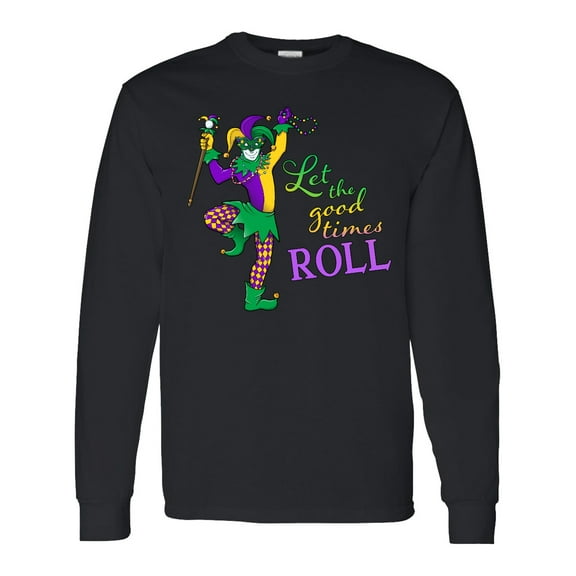 Inktastic Let the Good Times Roll Mardi Gras Jester Long Sleeve T-Shirt