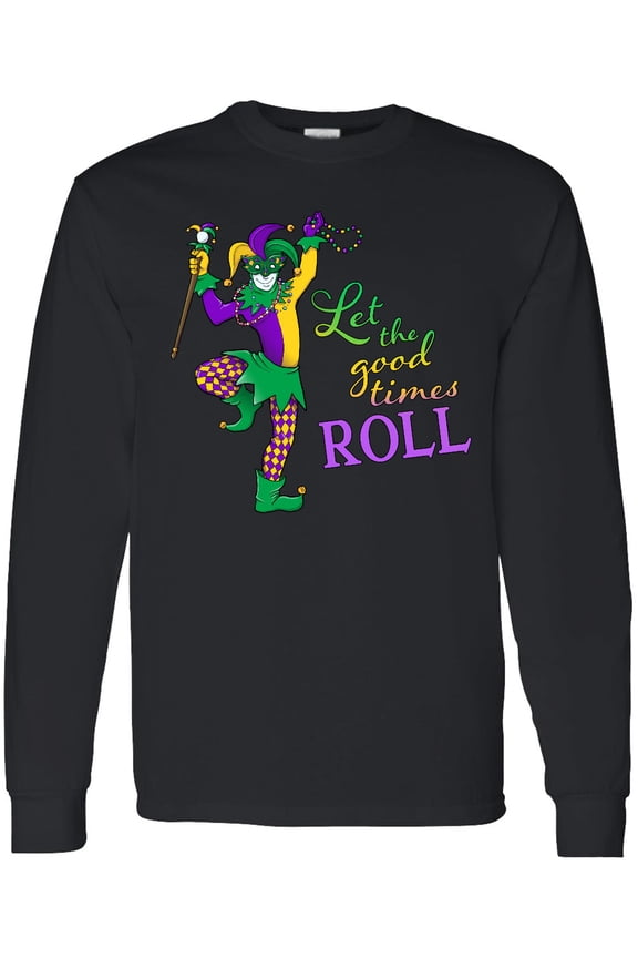 Let the Good Times Roll Mardi Gras Jester Long Sleeve T-Shirt
