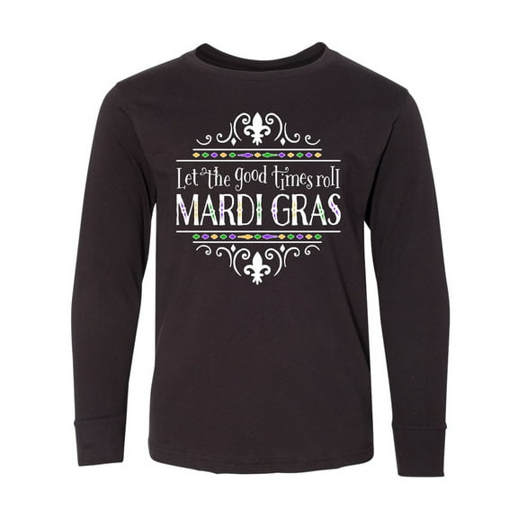 Inktastic Let the Good Times Roll Mardi Gras Long Sleeve Youth T-Shirt