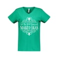 thumbnail image 1 of Inktastic Let the Good Times Roll Mardi Gras Women's V-Neck T-Shirt, 1 of 5