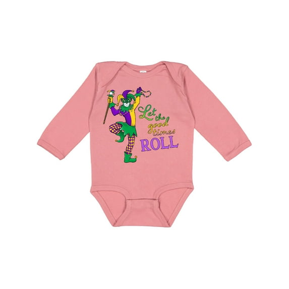 Inktastic Let the Good Times Roll mardi gras jester Boys or Girls Long Sleeve Baby Bodysuit