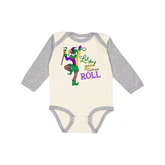 Inktastic Let the Good Times Roll mardi gras jester Boys or Girls Long Sleeve Baby Bodysuit