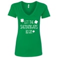 thumbnail image 1 of Inktastic Let the Shenanigans Begin Women's V-Neck T-Shirt, 1 of 5