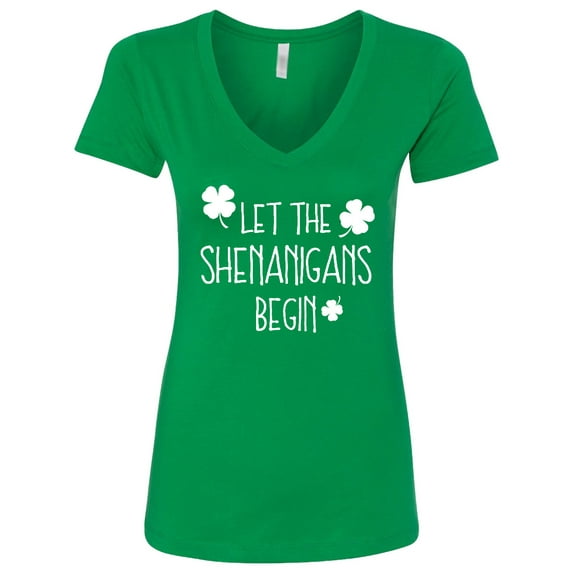 Inktastic Let the Shenanigans Begin Women's V-Neck T-Shirt