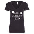 thumbnail image 1 of Inktastic Let the Shenanigans Begin Women's V-Neck T-Shirt, 1 of 5