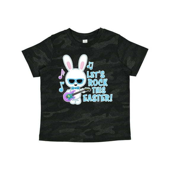 Inktastic Lets Rock This Easter with Bunny and Guitar Boys Toddler T-Shirt