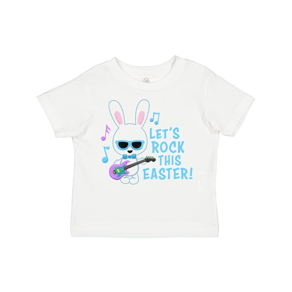 Inktastic Lets Rock This Easter with Bunny and Guitar Boys Toddler T-Shirt