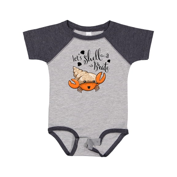 Inktastic Lets Shell-a-Brate- cute hermit crab Boys or Girls Baby Bodysuit