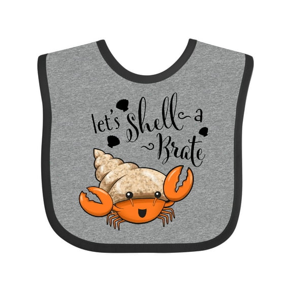 Inktastic Lets Shell-a-brate Cute Hermit Crab Boys or Girls Baby Bib