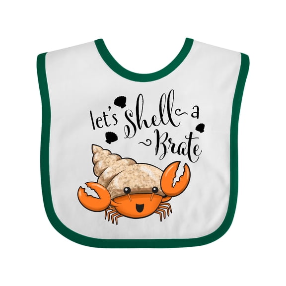 Inktastic Lets Shell-a-brate Cute Hermit Crab Boys or Girls Baby Bib