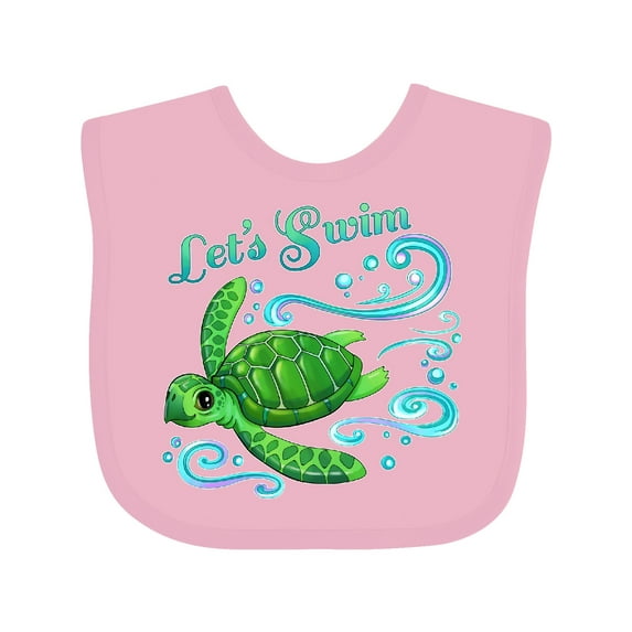 Inktastic Lets Swim Cute Sea Turtle Boys or Girls Baby Bib