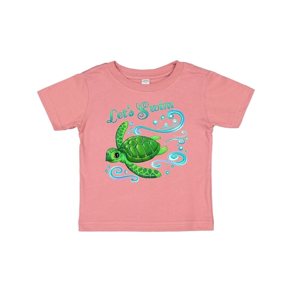 Inktastic Lets Swim Cute Sea Turtle Boys or Girls Baby T-Shirt