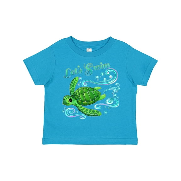 Inktastic Lets Swim- Cute Sea Turtle Boys or Girls Toddler T-Shirt