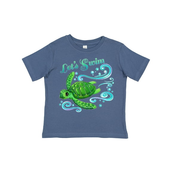 Inktastic Lets Swim- Cute Sea Turtle Boys or Girls Toddler T-Shirt
