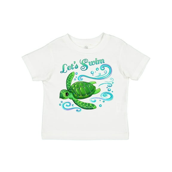 Inktastic Lets Swim- Cute Sea Turtle Boys or Girls Toddler T-Shirt