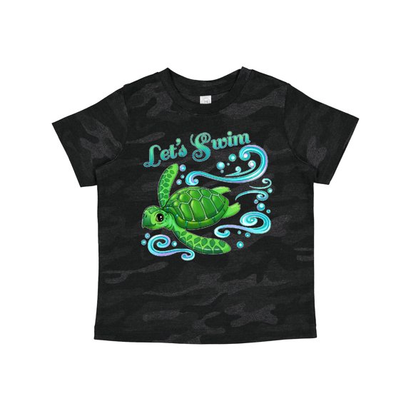 Inktastic Lets Swim- Cute Sea Turtle Boys or Girls Toddler T-Shirt