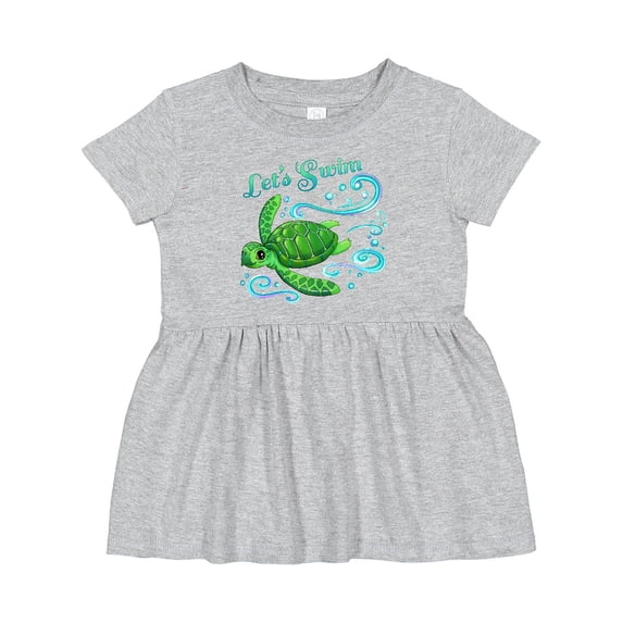 Inktastic Lets Swim Cute Sea Turtle Girls Baby Dress