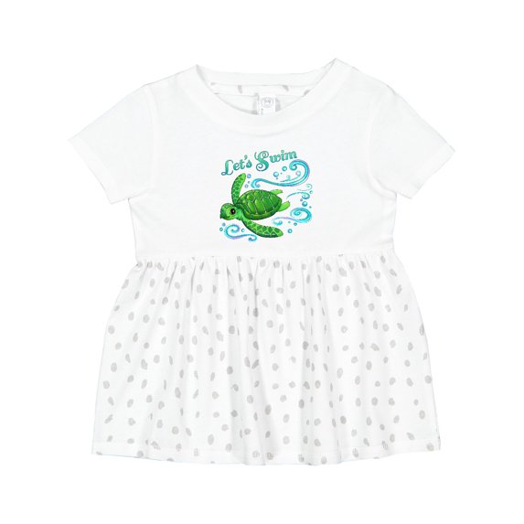 Inktastic Lets Swim Cute Sea Turtle Girls Baby Dress
