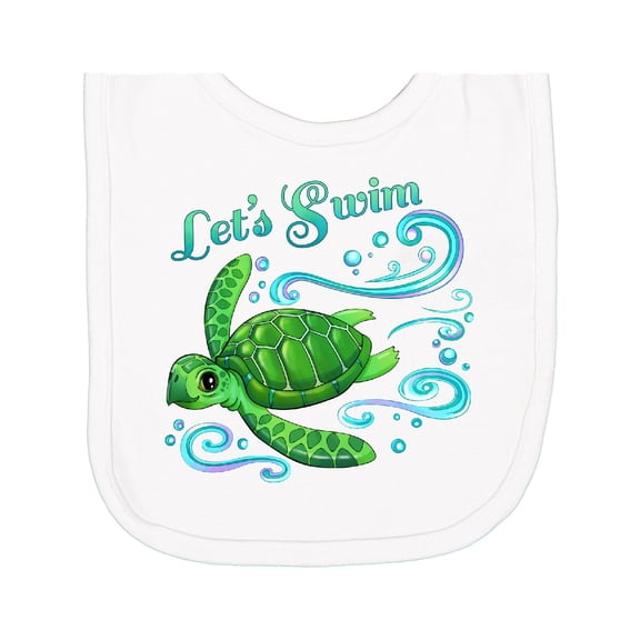 Inktastic Lets Swim Cute Sea Turtle Newborn Bib