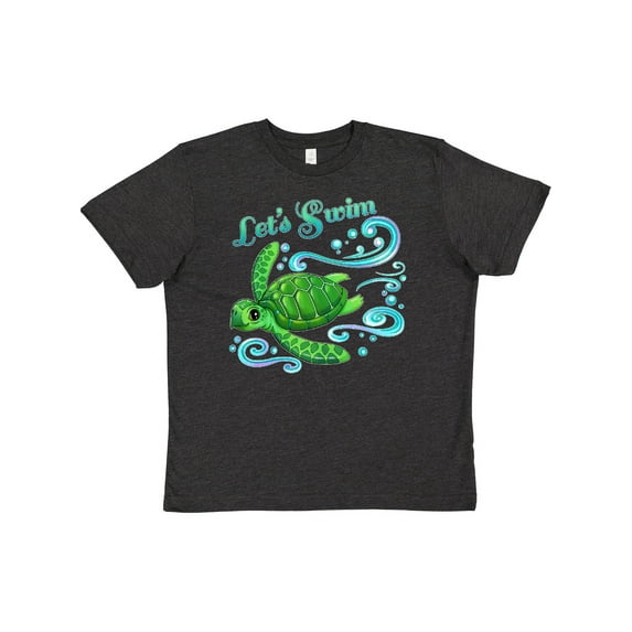 Inktastic Lets Swim Cute Sea Turtle Youth T-Shirt