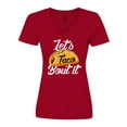thumbnail image 1 of Inktastic Lets Taco Bout it Women's V-Neck T-Shirt, 1 of 5