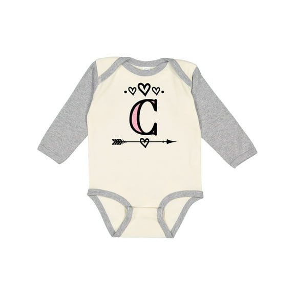 Inktastic Letter C Monogram Tribal Arrow Girls Long Sleeve Baby Bodysuit