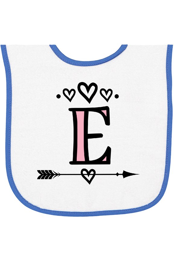 Letter E Monogram Tribal Arrow Baby Terry Cloth Bib