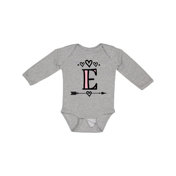 Inktastic Letter E Monogram Tribal Arrow Girls Long Sleeve Baby Bodysuit