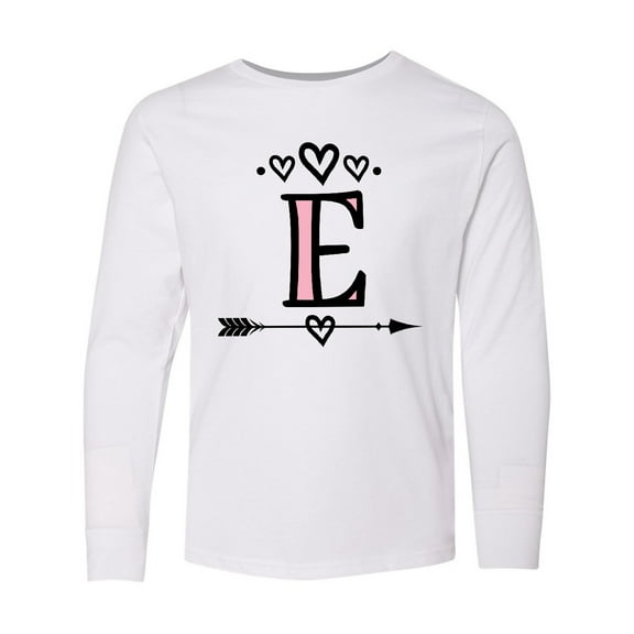 Inktastic Letter E Monogram Tribal Arrow Long Sleeve Youth T-Shirt