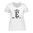 thumbnail image 1 of Inktastic Letter E Monogram Tribal Arrow Women's Plus Size T-Shirt, 1 of 5