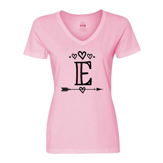 Inktastic Letter E Monogram Tribal Arrow Women's V-Neck T-Shirt