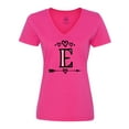 thumbnail image 1 of Inktastic Letter E Monogram Tribal Arrow Women's V-Neck T-Shirt, 1 of 5