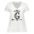 thumbnail image 1 of Inktastic Letter G Monogram Tribal Arrow Women's Plus Size V-Neck T-Shirt, 1 of 5