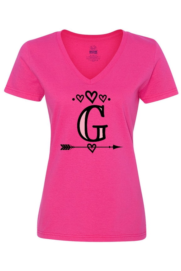 Letter G Monogram Tribal Arrow Women's V-Neck T-Shirt