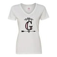 thumbnail image 1 of Inktastic Letter G Monogram Tribal Arrow Women's V-Neck T-Shirt, 1 of 5