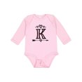 thumbnail image 1 of Inktastic Letter K Monogram Tribal Arrow Girls Long Sleeve Baby Bodysuit, 1 of 5