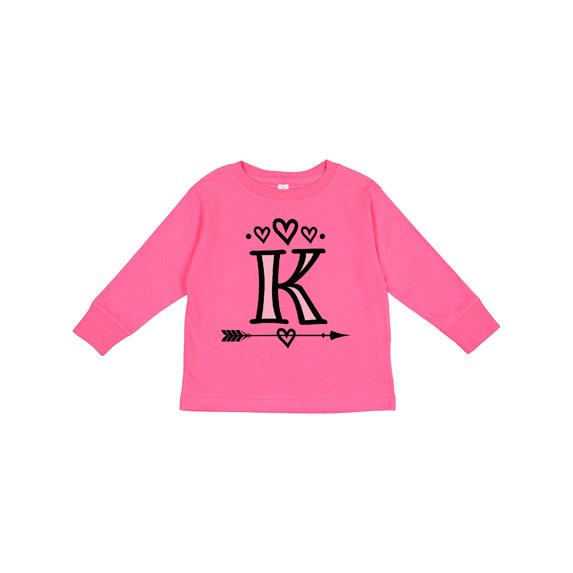 Inktastic Letter K Monogram Tribal Arrow Girls Long Sleeve Toddler T-Shirt
