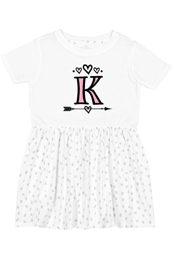 Letter K Monogram Tribal Arrow Girls Toddler Dress