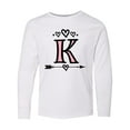 thumbnail image 1 of Inktastic Letter K Monogram Tribal Arrow Long Sleeve Youth T-Shirt, 1 of 5