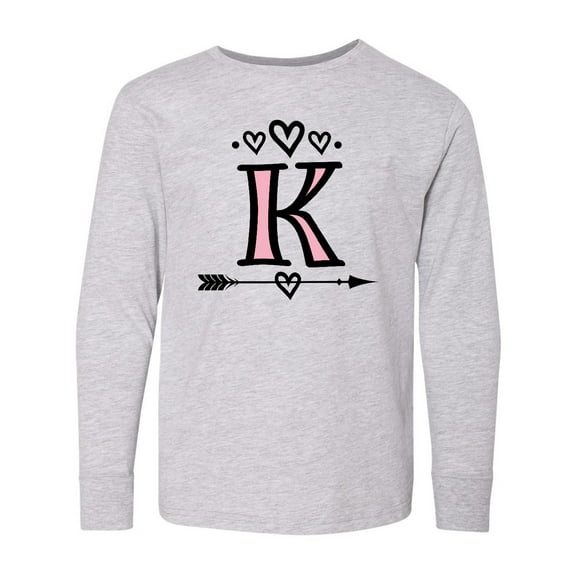 Inktastic Letter K Monogram Tribal Arrow Long Sleeve Youth T-Shirt