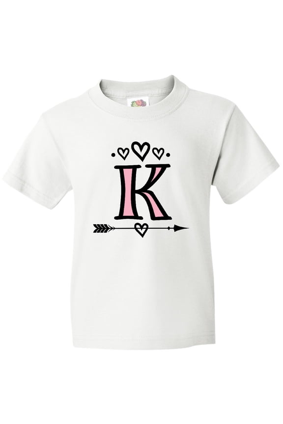 Letter K Monogram Tribal Arrow Youth T-Shirt