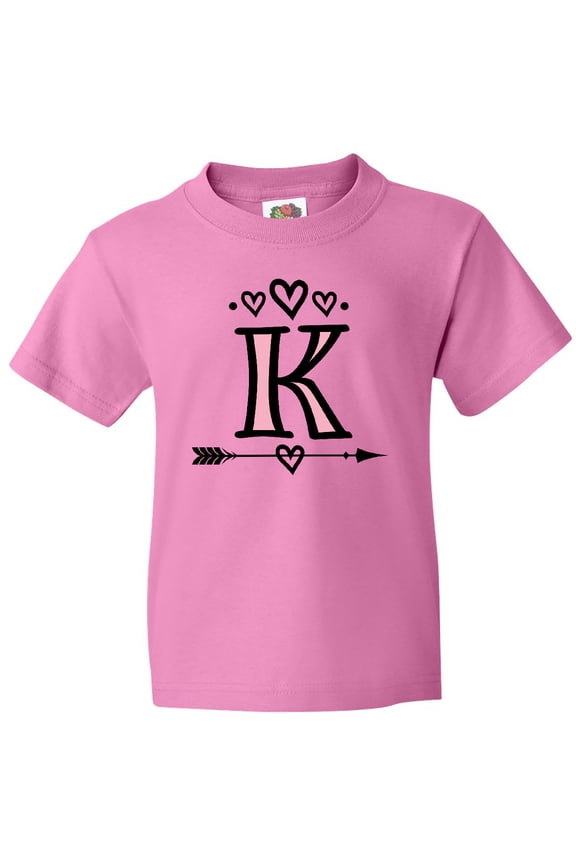 Letter K Monogram Tribal Arrow Youth T-Shirt