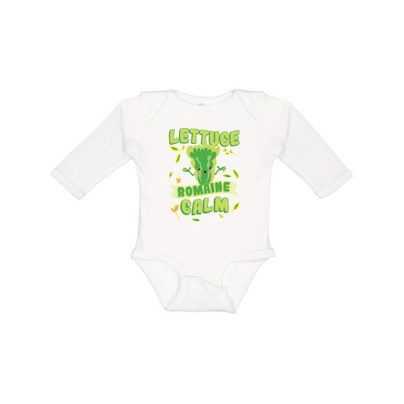 Inktastic Lettuce Romaine Calm Boys or Girls Long Sleeve Baby Bodysuit