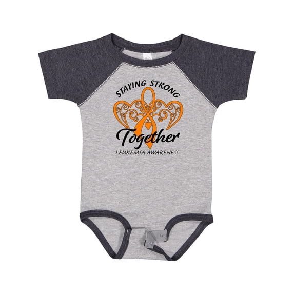 Inktastic Leukemia Awareness Staying Strong Together and Orange Ribbon Boys or Girls Baby Bodysuit